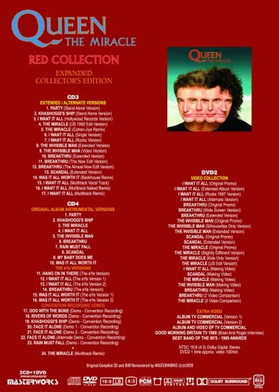 QUEEN - THE MIRACLE - EXPANDED COLLECTOR'S - BLUE & RED (4CD+2DVD