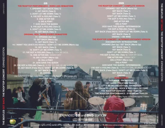 THE BEATLES - GET BACK : THE ROOFTOP CONCERT 【EXPANDED CD and DVD THE BEATLES - GET BACK : THE ROOFTOP CONCERT 【EXPANDED CD and DVD