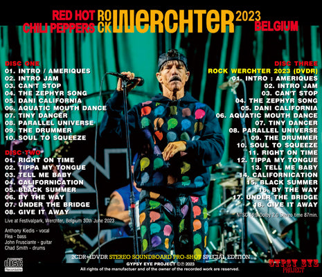 RED HOT CHILI PEPPERS - ROCK WERCHTER 2023 – Acme Hot Disc