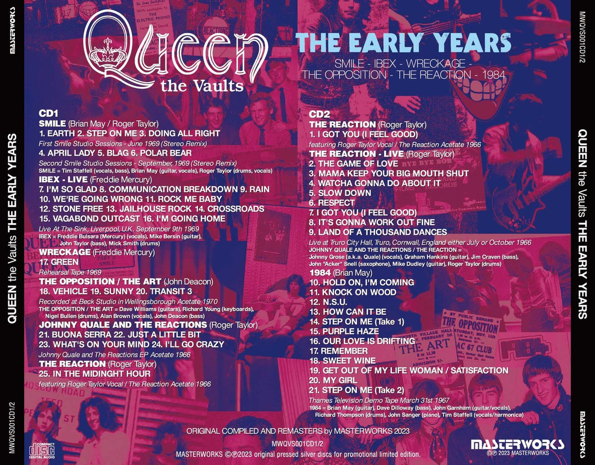 QUEEN / THE VAULTS : THE EARLY YEARS SMILE - IBEX - WRECKAGE - THE OPP