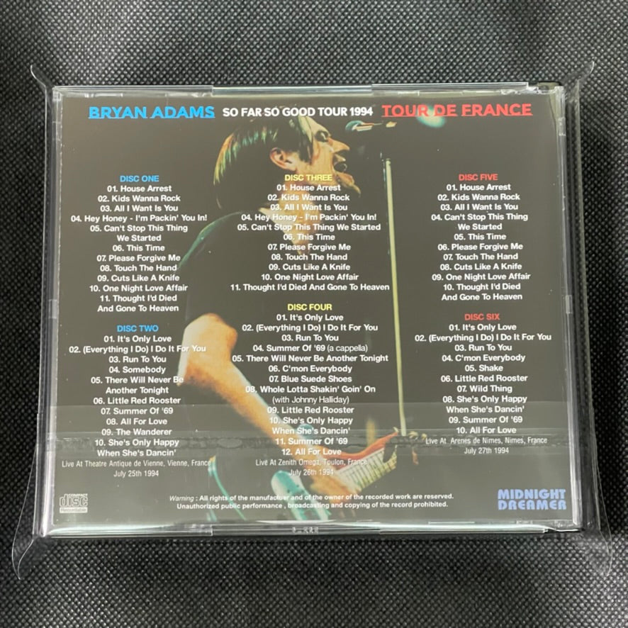 BRYAN ADAMS - TOUR DE FRANCE: SO FAR SO GOOD TOUR 1994 (6CDR