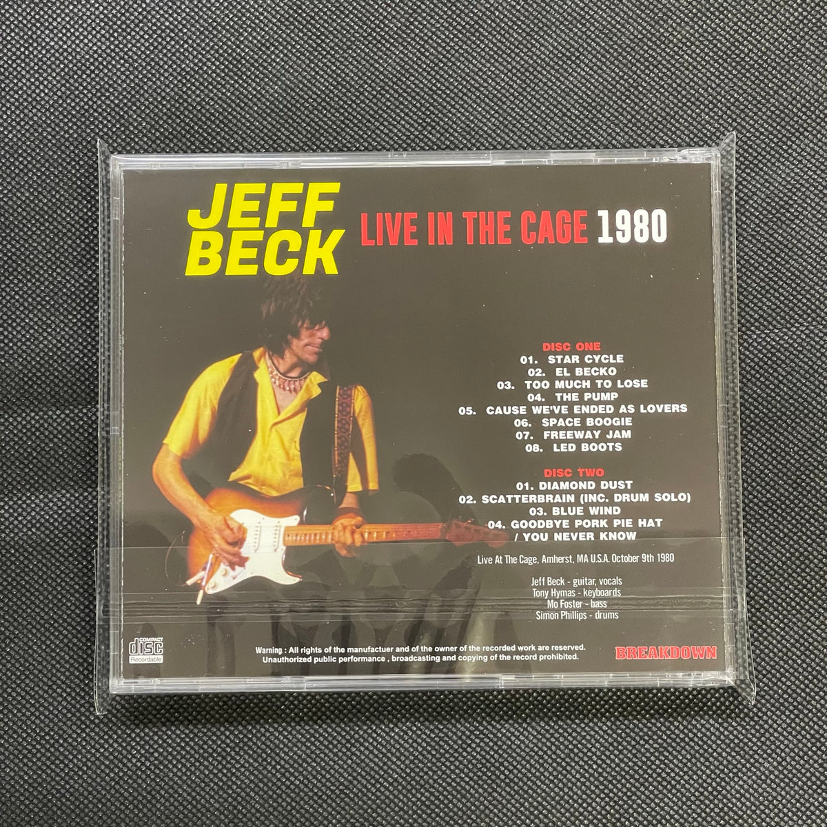 JEFF BECK - LIVE IN THE CAGE 1980 – Acme Hot Disc