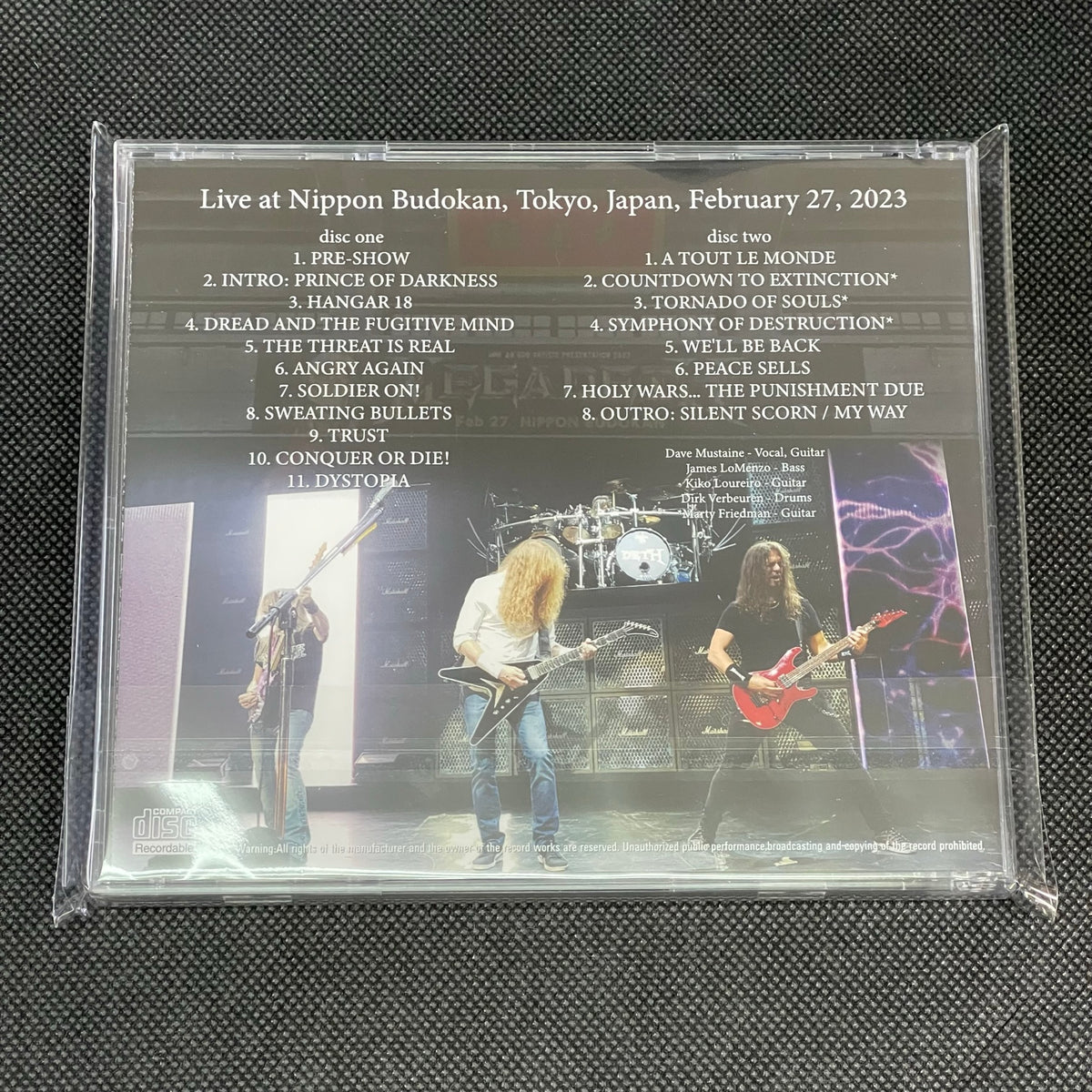 MEGADETH - BUDOKAN 2023 WITH MARTY (2CDR) – Acme Hot Disc