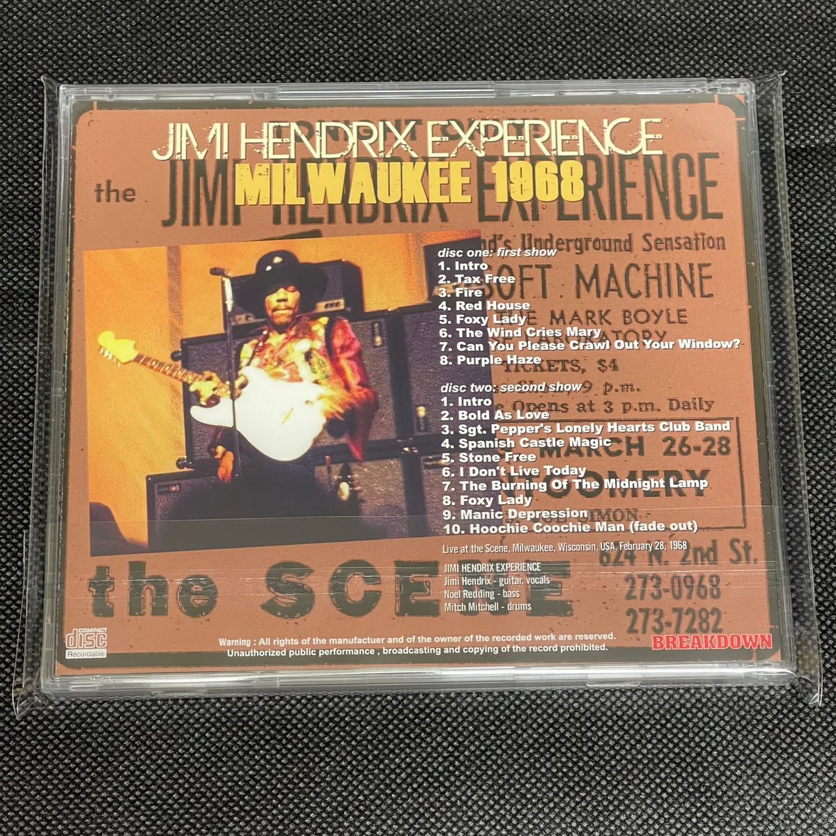 JIMI HENDRIX EXPERIENCE - MILWAUKEE 1968 (2CDR) – Acme Hot Disc