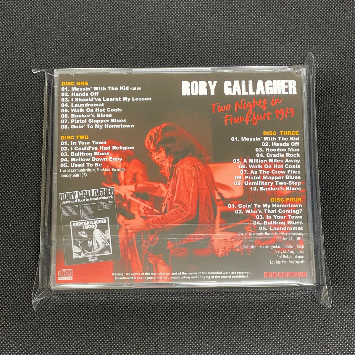 RORY GALLAGHER - TWO NIGHTS IN FRANKFURT 1973 – Acme Hot Disc