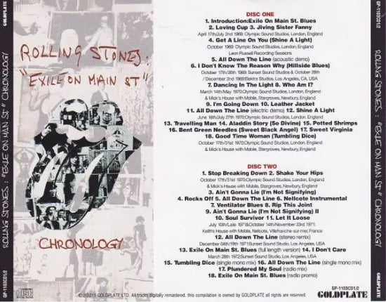 ROLLING STONES - EXILE ON MAIN ST. CHRONOLOGY (2CD) – Acme Hot Disc ROLLING STONES - EXILE ON MAIN ST. CHRONOLOGY (2CD) – Acme Hot Disc