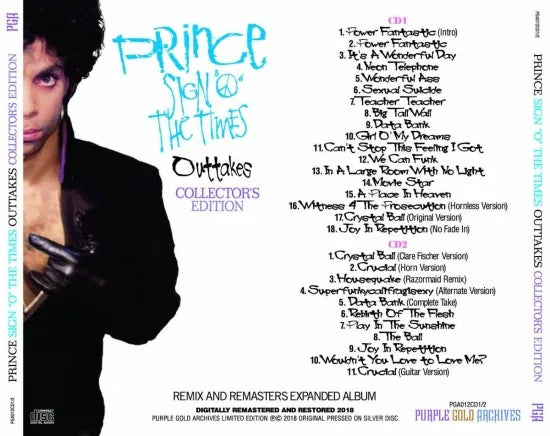 PRINCE / SIGN 'O' THE TIMES OUTTAKES : COLLECTOR'S EDITION (2CD PRINCE / SIGN 'O' THE TIMES OUTTAKES : COLLECTOR'S EDITION (2CD