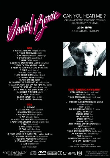 DAVID BOWIE / CAN YOU HEAR ME? : YOUNG AMERICANS RECORDING DAVID BOWIE / CAN YOU HEAR ME? : YOUNG AMERICANS RECORDING