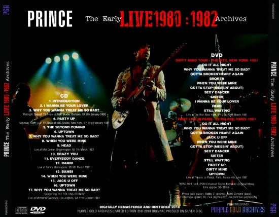 PRINCE / THE EARLY LIVE ARCHIVES 1980-1982 : CD&DVD SPECIAL PRINCE / THE EARLY LIVE ARCHIVES 1980-1982 : CD&DVD SPECIAL