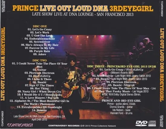 PRINCE / LIVE OUT LOUD DNA 3RD EYE GIRL (2CDR+1DVDR) – Acme Hot Disc PRINCE / LIVE OUT LOUD DNA 3RD EYE GIRL (2CDR+1DVDR) – Acme Hot Disc