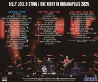 BILLY JOEL & STING - ONE NIGHT IN INDIANAPOLIS 2025 (3CDR)