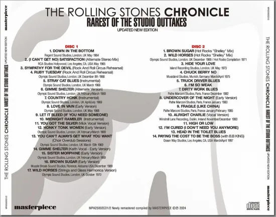THE ROLLING STONES - CHRONICLE =RAREST OF THE STUDIO OUTTAKES THE ROLLING STONES - CHRONICLE =RAREST OF THE STUDIO OUTTAKES