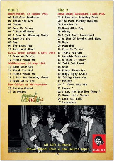 THE BEATLES / Bournemouth 1963 (2CD HMC-BOOKLET) – Acme Hot Disc