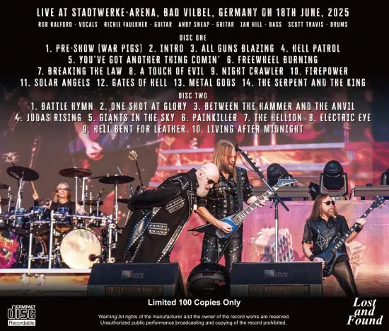 JUDAS PRIEST - SHIELD OF PAIN AT HESSENTAG 2025 (2CDR) – Acme Hot Disc JUDAS PRIEST - SHIELD OF PAIN AT HESSENTAG 2025 (2CDR) – Acme Hot Disc