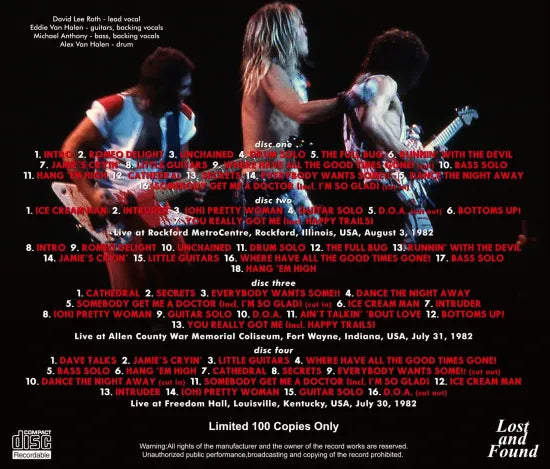 VAN HALEN - DEAD OR ALIVE 1982 (4CDR) – Acme Hot Disc VAN HALEN - DEAD OR ALIVE 1982 (4CDR) – Acme Hot Disc
