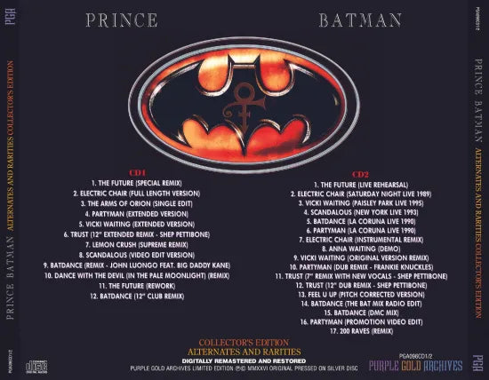 PRINCE BATMAN : ALTERNATES AND RARITIES COLLECTOR'S EDITION (2CD PRINCE BATMAN : ALTERNATES AND RARITIES COLLECTOR'S EDITION (2CD
