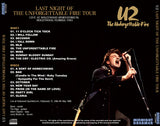 U2 - LAST NIGHT OF THE UNFORGETTABLE FIRE TOUR (2CDR)