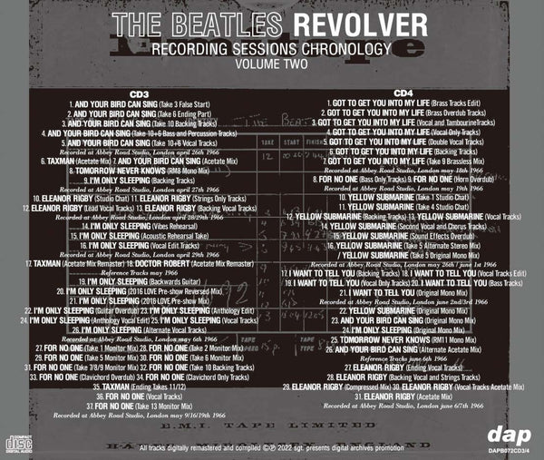 THE BEATLES / REVOLVER : RECORDING SESSIONS CHRONOLOGY =VOLUME 1